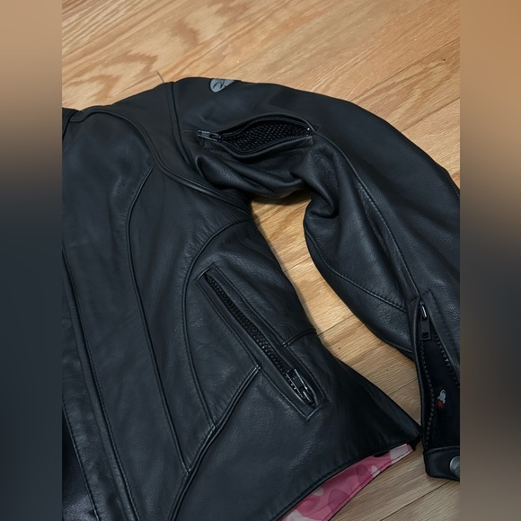 Joe Rocket Rocket Girl black soft thick leather motorcycle jacket with armor - Picture 7 of 10